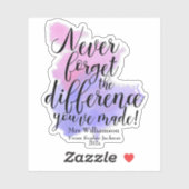 Leerlingenwaardering dag Waterverf Citaat Sticker (Vel)