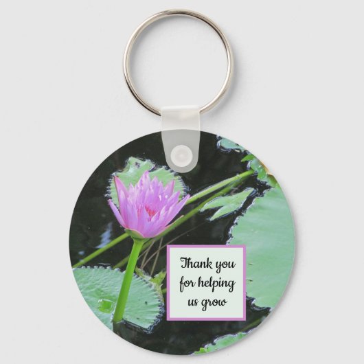 Leerlingenwaardering Dank je waterLily Flower Sleutelhanger (Voorkant)