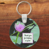 Leerlingenwaardering Dank je waterLily Flower Sleutelhanger (Voorkant)