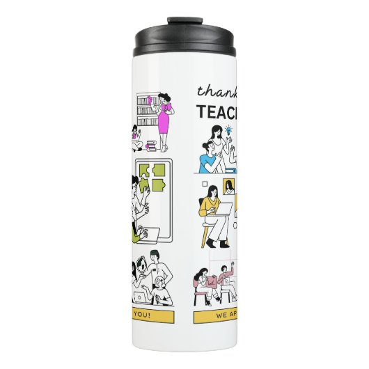 Leerlingenwaardering Dank u 2-toon thermisch T Thermosbeker (Voorkant)