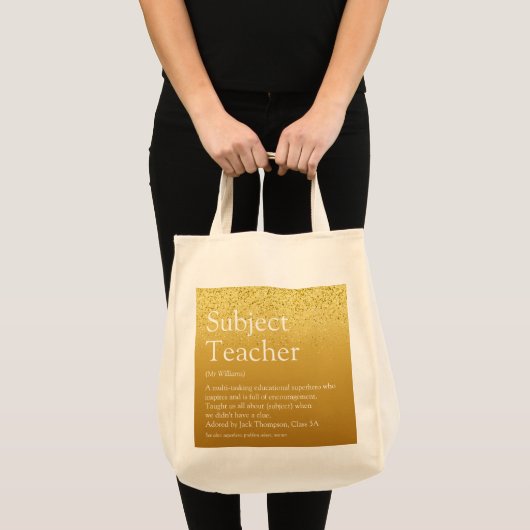 Leerlingenwaardering Definitie Gold Glitter Tote Bag (Voorkant (product))