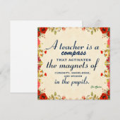 Leerlingenwaardering Een leraar is een kompas (Voorkant / Achterkant)