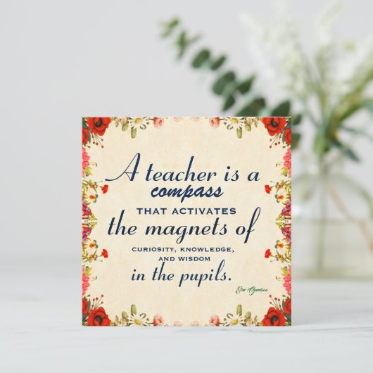 Leerlingenwaardering Een leraar is een kompas (Staand voorkant)