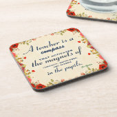 Leerlingenwaardering Een leraar is een kompas Bier Onderzetter (Linkerzijde)