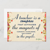 Leerlingenwaardering Een leraar is een kompas Briefkaart (Voorkant / Achterkant)