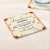 Leerlingenwaardering Een leraar is een kompas Kartonnen Onderzetters (Schuin)