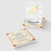 Leerlingenwaardering Een leraar is een kompas Stenen Onderzetter (Zijkant)