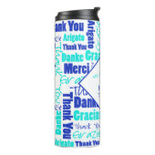 Leerlingenwaardering meertalig Dank je vervagen Thermosbeker (Gedraaid links)