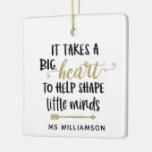 Leerlingenwaardering op persoonlijke kerstmis keramisch ornament (Links)