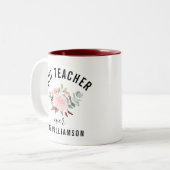 Leerlingenwaardering op persoonlijke titel tweekleurige koffiemok (Voorkant links)