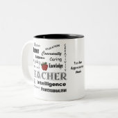 Leerlingenwaardering + rode appel tweekleurige koffiemok (Voorkant links)