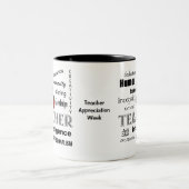 Leerlingenwaardering + rode appel tweekleurige koffiemok (Center)