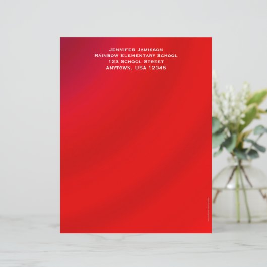 Leerlingenwaardering, rode gradiënt op maat persoonlijk briefhoofd (Staand voorkant)