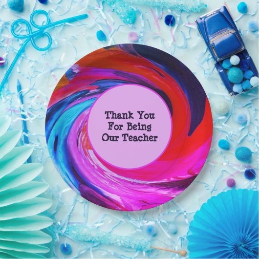 Leerlingenwaardering Tie Dye Classroom Hartelijk d Papieren Bordje (Feest)