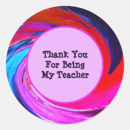 Leerlingenwaardering Tie Dye Classroom Hartelijk d Ronde Sticker