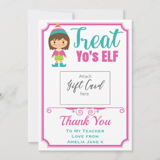 Leerlingenwaardering Treat Yo'sELF GiftCard Holder (Voorkant)