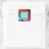 Leerlingenwaardering Vivid Swirled-kleurstof Bedan Vierkante Sticker (Tas)