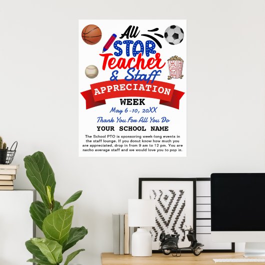 Leerlingenwaardering week Alle Star PTO-reisroute Poster (Thuiskantoor)