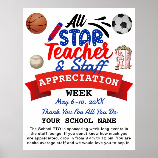 Leerlingenwaardering week Alle Star PTO-reisroute Poster (Voorkant)