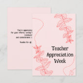 Leerlingenwaardering week bedankkaart (Voorkant / Achterkant)