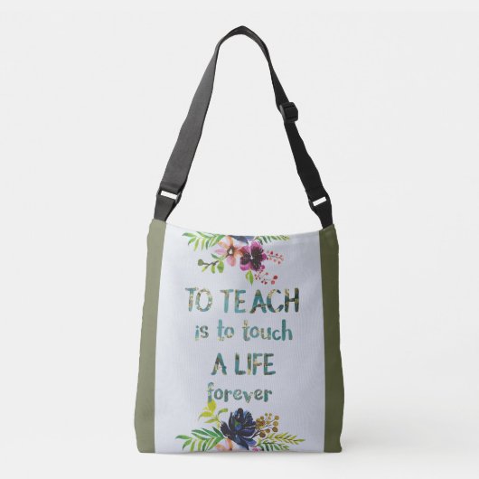 Leerlingenwaardering Week leraar Citaat Typografie Crossbody Tas (Voorkant)