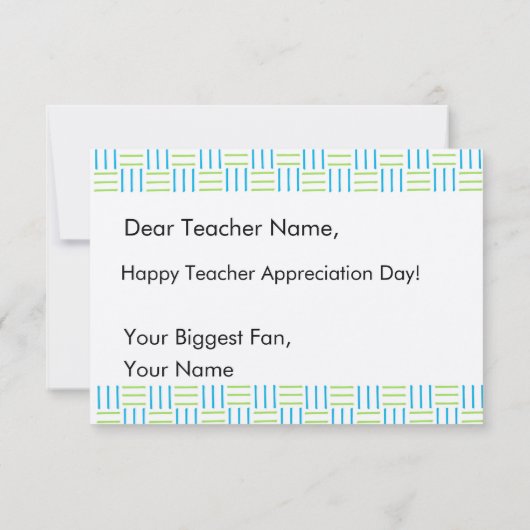 Leerlingenwaardering week ontbijtkaart kaart (Achterkant)