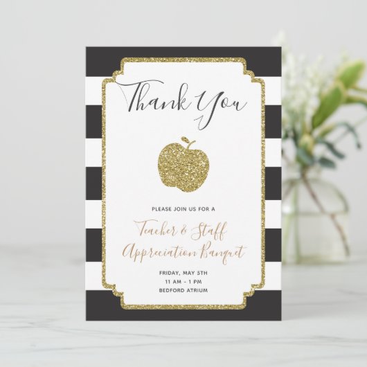 Leerlingenwaardering Week Uitnodiging School Apple (Staand voorkant)