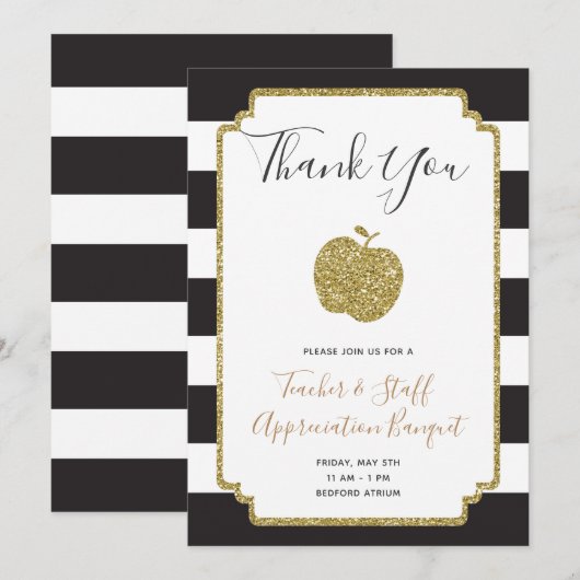 Leerlingenwaardering Week Uitnodiging School Apple (Voorkant / Achterkant)