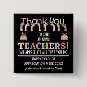 Leerlingenwaardering week vierkante button 5,1 cm (Voorkant)