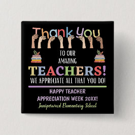 Leerlingenwaardering week vierkante button 5,1 cm