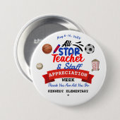 Leerlingenweek Alle Star School Name Ronde Button 7,6 Cm (Voorkant /achterkant)