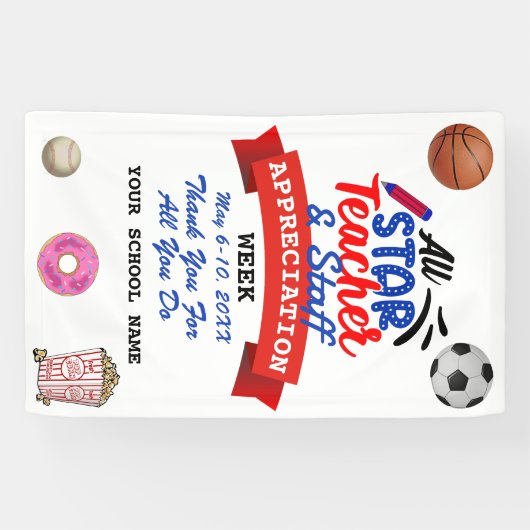 Leerlingenweek Alle Star School Name Spandoek (Horizontaal)