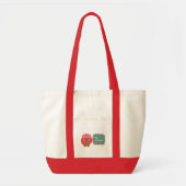 Leerlingenzak - rode ovale op het bord tote bag (Voorkant)