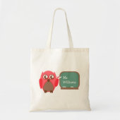 Leerlingenzak - rode ovale op het bord tote bag (Voorkant)