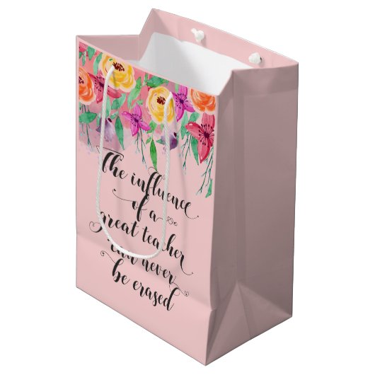 Leerlingercadeautje omloop yoga leraar kantoor medium cadeauzakje (Voorkant Gekanteld)