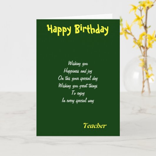 Leerlingkaarten Kaart (Gele Bloem)