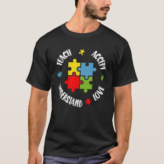 Leerlingschap Autism Awareness Accepteren L T-shirt (Voorkant)