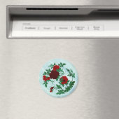 Leermantis en roodrozen Magnet (Insitu (Vaatwasser))