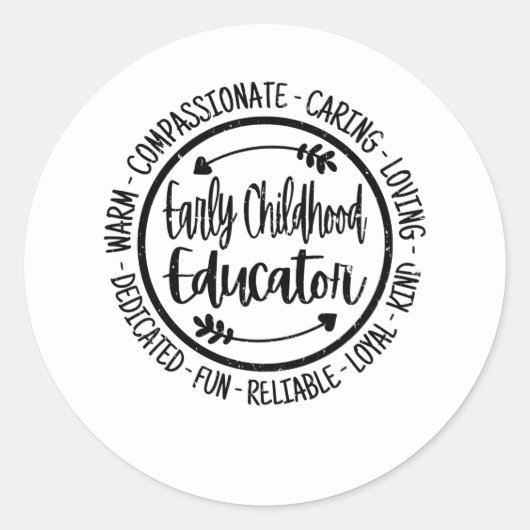 Leermiddelenkopgeleider Tiny Human Teacher Apprec Ronde Sticker (Voorkant)