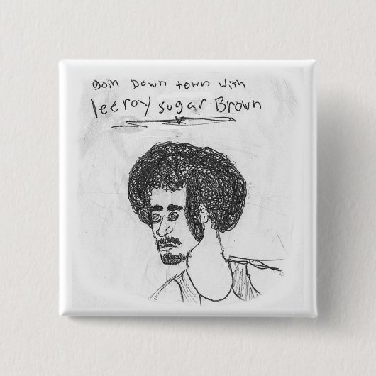 Leeroy Sugar Brown Vierkante Button 5,1 Cm (Voorkant)