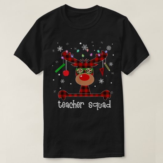 Leerpijp Gedekte rendier zonnebril X T-shirt (Design voorkant)