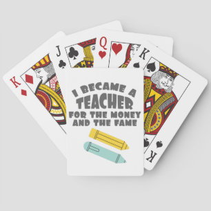 Leerprijs Ik werd leraar geld en spel Pokerkaarten