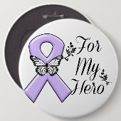 Leerpuntbewustmakingslint voor mijn heldhaftige ronde button 6,0 cm (Voorkant /achterkant)