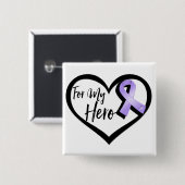 Leerpuntbewustmakingslint voor mijn heldhaftige vierkante button 5,1 cm (Voorkant /achterkant)