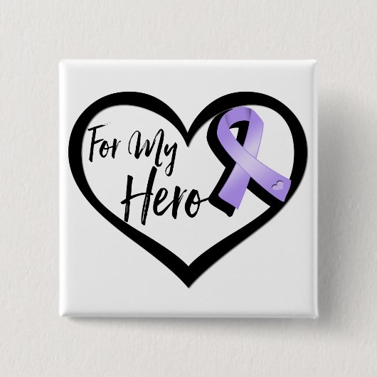 Leerpuntbewustmakingslint voor mijn heldhaftige vierkante button 5,1 cm (Voorkant)