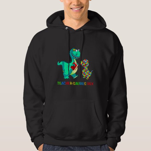 Leersaurus Rex Dinosaur Autism Speciaal Onderwijs Hoodie (Voorkant)