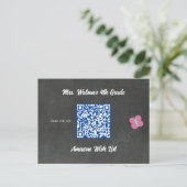 Leerschaakbord Wish List QR Code Aangepast Briefkaart (Staand voorkant)