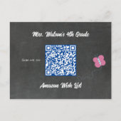 Leerschaakbord Wish List QR Code Aangepast Briefkaart (Voorkant)