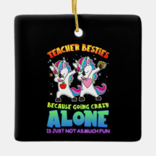Leerschenker  Docent Besties omdat hij gek wordt Keramisch Ornament