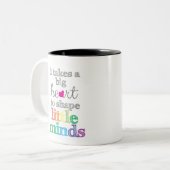 Leerschenkingen: Eerste schooldag, leraar Tweekleurige Koffiemok (Voorkant links)